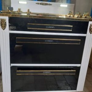 اجاق گاز طرح فر شیشه ای سفید MWG لمبستر